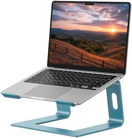 SOUNDANCE Laptop Stand, Aluminum Ergonomic Desk Riser, 10-15.6", Navy Blue by Soundance