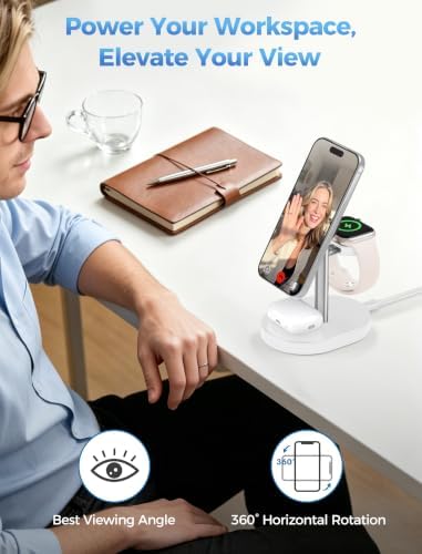 Mag-Safe Charger 3 in 1 Charging Station for iPhone Apple Watch AirPods - Image 7