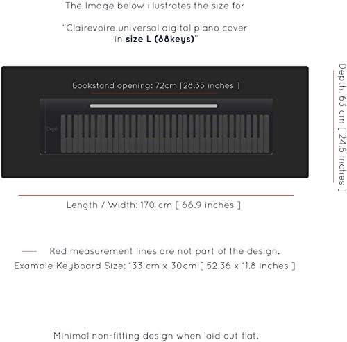 Clairevoire Piano Keyboard Dust Cover for 61 Keys to 88 Keys, Electric Pianos Cover, Digital Pianos Cloth Protection,Lightweight and Adjustable Closure,Pearl White, L - Keyboard Piano up to 61" x 21" - Image 4