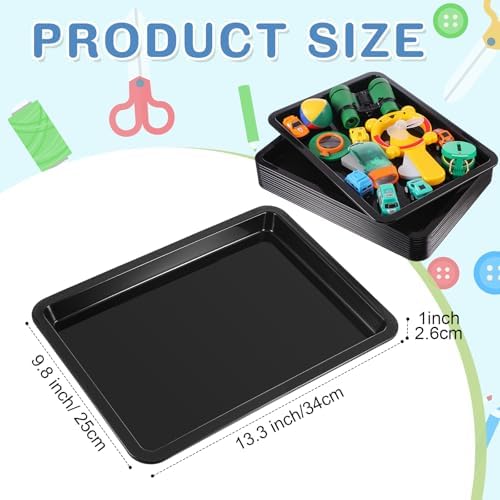 12 Pcs Plastic Art Trays Back to School Colorful Art Trays, Black - Image 2