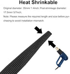 MECCANIXITY Braided Cable Sleeves Heat Shrinkable Fabric Sleeving, 1 3/8" 33ft Black 2:1 Ratio Heat Shrinkable Cord Protector for Harness Cable, Network Cable Protection, Cable Management - Image 3