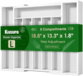 Kitsure Silverware Organizer, Bamboo Kitchen Drawer Tray, White, Large by Kitsure