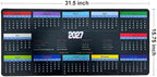 Large Gaming Mouse Pad for Desk 2027 Calendar Pad with Holidays - Image 2