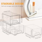 6 Pack Stackable Storage Drawers,Makeup Organizer with Pull-out Drawer - Image 2