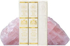 Rose Quartz Bookends Decorative Pink Crystal Stone Book Holders Heavy Duty - Image 3