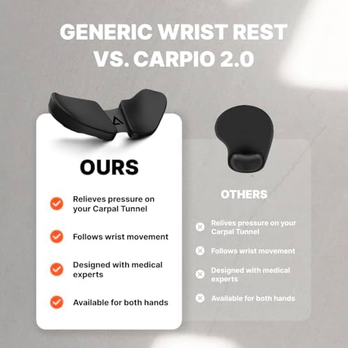 DELTAHUB Carpio 2.0 - Right-Handed Truly Ergonomic Wrist Rest for Mouse, Carpal Tunnel Support, Pain Relief, Anti-Fatigue, Easy Glide, Sleek, Office, Computer, Laptop, Gaming - Large, Black - Image 6