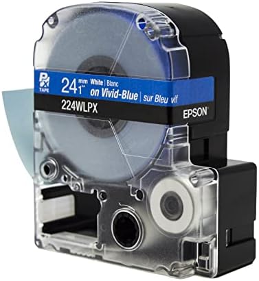 Epson LABELWORKS 224WLPX Label Tape - White on Blue - 1" (24mm), 30ft - Image 3