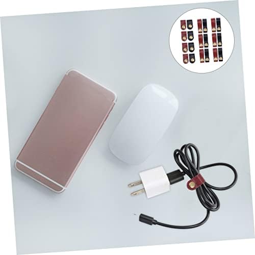 Angoily 72pcs Cattle Cord Winders Usb Cable Tie Keepers Leather Cable Clips Organizers for Desk Reusable - Image 6