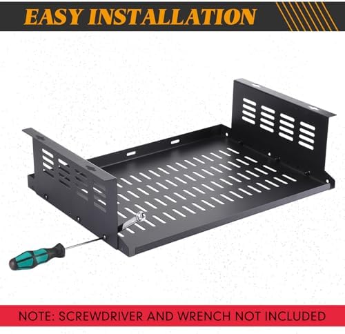 Under Desk Computer Mount for Small Form Factor SFF Computers and Pcs, Using Space 16.7" x H 4.75" x D 12" Mount Shelf Organizer for Office Home Workstation Gaming Stand up Desk - Image 5