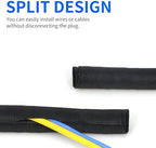 Split Wire Loom, 20ft Automotive Cable Protector Sleeve, Flexible Braided Cable Sleeves High Temperature Cable Management (Black, 1") - Image 3