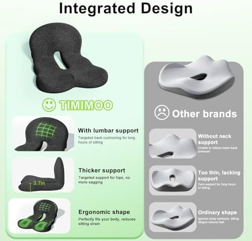 Office Chair Cushion, Ergonomic Seat Cushion with Back Support - Image 4