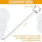 Funrous 100 Pack Hooks for Pegboard Stainless Steel Garage, 8 Inch - Image 2
