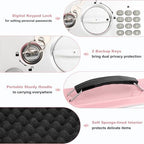 KYODOLED Pink Safe Box with Digital Keypad Lock, Lock Box with Code for Personal Items, Metal Security Box for Cash, Passport, Jewelry, Ideal for Home, Office, Garage Sale, 11.8'' x 9.4'' x 3.5'' - Image 4