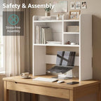 30 Inch Wide Small White Desk Hutch Dorm Top Only 5 Shelves Organizer for College - Image 6