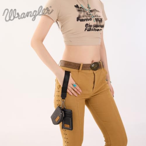 Wrangler Keychain Wristlet Wallets for Women Western Dual Pouch Wristlet Credit Card Holder Wallet - Image 2
