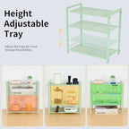 Adjustable Desktop Bookshelf, Metal Desk Shelf Organizer, Sage Green - Image 6