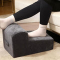 Modern Foam Filled Foot Stool, Soft Lightweight Pouf Ottoman Floor Rest for Living Room, Bedroom, Office Desk, Small Spaces（Gray） by Officechairscarseatcushio