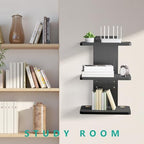 WALI Floating TV Projector Shelf, Holds Up to 22lbs, Black Floating Shelf for Under TV for DVD Players, Cable Boxes, Routers, Game Consoles, PlayStation Accessories (CS303NB), 3 Shelf - Image 3