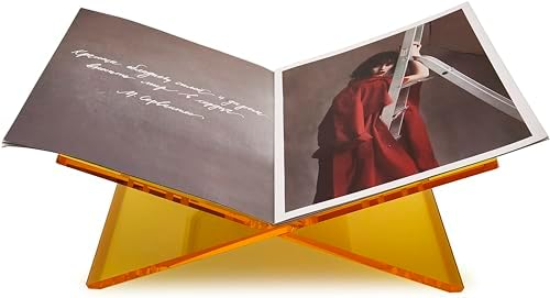 Honygebia Gold Acrylic Book Stands - Cross Frame Acrylic Book Holder, Open Bookstand for Display and Reading, Suitable for Art, Bible, Cookbook, Easel, Magazine, Textbooks 12.5" x 9.5" x 5.5" - Image 6