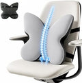 Memory Foam Lumbar Support Pillow,Back Support for Office Chair,Back Pillow for Chair,Ergonomic Lower Back Cushion for Desk Chair,Computer Chair,Gaming Chair and Car Seat,Washable Cover(Gray) by FoKon