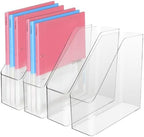 4Pcs Clear Acrylic Magazine File Holder Desktop Storage Organizer by IBEQUEM