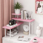 Homode 3-Tier Counter Organizer Shelf for Bathroom, Corner Shelf for Countertop, Over Sink, Make Up, Dresser Table, Desktop - Pink - Image 6