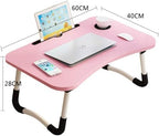 Lap Desk with Storage Drawer, Holders for Cup and Tablet for Kids and Adults, Tray Table with Foldable Legs, Laptop Bed Stand, Portable Standing Table for Sofa Couch Floor (23.6", Pink) - Image 4