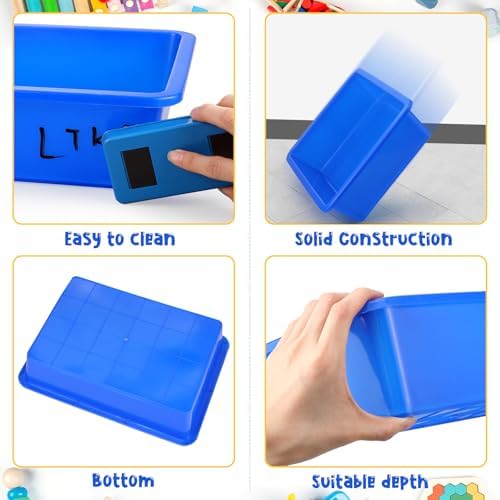 Sintuff 24 Pcs Classroom Paper Tray, Stackable Letter Size Bin, Blue - Image 2