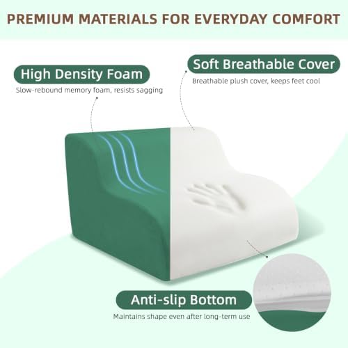 Foot Rest for Under Desk at Work,2-Tier Footrest with Handle Green - Image 3