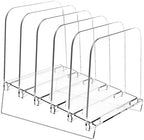 File Holder File Sorter, Vertical File Organizer for Desk, Desk Top File Folder Organizer Stand, Acrylic File Rack File Folder Holder, 5 Sections Clear File Stand for Office, School, Home by POCFOINY