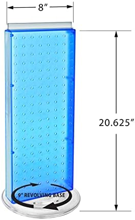 Azar 700508-BLU 8-Inch W by 20-Inch H Revolving Blue Pegboard Counter Unit, Blue - Image 2