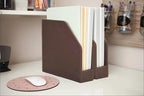 MobileVision Executive Brown Cloth Fabric Vertical File Holders - 2 Piece Combo - Image 2
