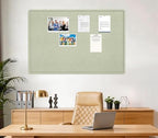 Large Cork Bulletin Board 48" x 36", Felt Pin Board, Sage Green - Image 2