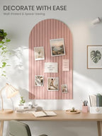 Large Arched Felt Bulletin Board 47.2''×25.5'', Pink - Image 2