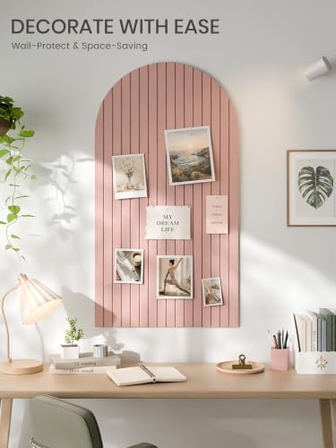 Large Arched Felt Bulletin Board 47.2''×25.5'', Pink - Image 2