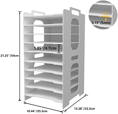 Natwind 10-Tier Office File Organizer For Desk,Paper Sorter,White - Image 4