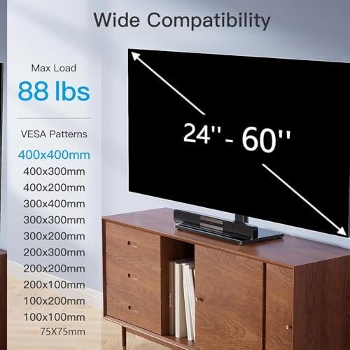 PERLESMITH Universal TV Stand Legs for 24-60 inch TVs to 88lbs with Mount - Image 2