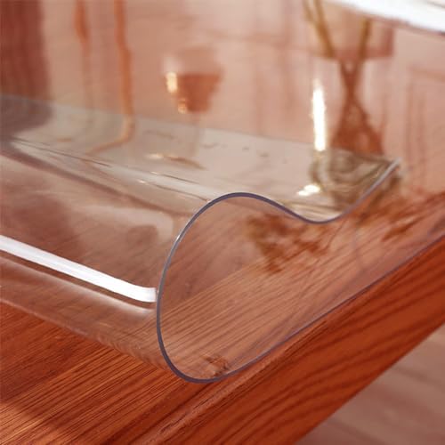 Kasepie PVC Clear Table Cover Protector 36X60Inch, 1.5mm Thick Plastic Table Cover Rectangle,Clear Table Protector,Desk Protector Mat for Kitchen, Dresser, Writing Desk，Dining Room Table - Image 2