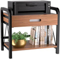 Printer Stand with Wooden Storage Drawer for Desk by Dhmkfly