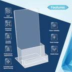 6 Pack Acrylic Brochure Holder Stand 4", Trifold Business Rack Card Holder - Image 3