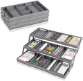3-Tier Expandable Drawer Organizer, Multi-Level Collapsible Desk & Kitchen Gadget Organizer, Grey by BlyeMichdi