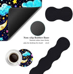 Mouse Pad,Large Desk Mat Set, 4in1 XL Mousepad + Keyboard Wrist Rest+Mouse Wrist Rest+Coaster with Ergonomic Desk Pad for Home Office Table Computer Cover -Colored Universe - Image 2
