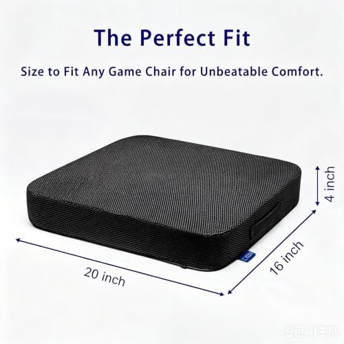 Ifoam Gel Infused Memory Foam Layer Wheelchair Cushion - Seat Cushion for Wheelchair-Office Chair, Kitchen Chair-Pressure Sore and Tailbone Pain Relief-High Dense Polyfoam Base (Black, 20×16×4 inch) - Image 2