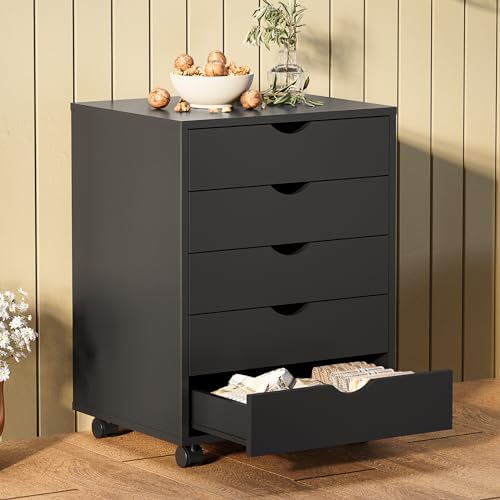 Sweetcrispy 5 Drawer Wooden Dresser, Storage Cabinets, Room Organization - Image 2