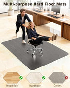 Blvornl Ultra Large Office Chair Mat for Hardwood Floor, Rolling Chair Mat for Hard Wood, Large Anti-Slip Hard Floor Protector, Heavy Duty Computer Desk Rug for Office and Home 47.2"*60" Grey - Image 5