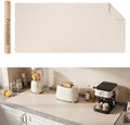 1.6mm Thick Leather 15x72 Inch Non-Slip Mat, Waterproof Countertop Protector, Extended Dresser Topper/Kitchen Counter Mat, Creamy White by Promattoo