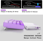 Acrylic Keyboard Wrist Rest - Wrist Support for Keyboard CNC Aluminum Alloy Customized Logo - Keyboard Pad Home & Office - Keyboard Wrist Pad with Anti-Slip Mat for 60% Compact Keyboard,Purple - Image 3