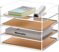 Acrylic Desk Organizer, Stackable Paper Organizer Letter Tray, 4-Tier by SANRUI
