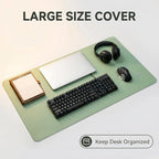 Single-Sided PU Leather Desk Pad (20"x40", Green) - Non-Slip Large Mouse Pad & Desk Mat for Office, Home - Waterproof, Easy to Clean, Durable Surface - Image 2