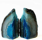 JIC Gem Teal Agate Geode Heavy Duty Bookends with Anti-Slip Rubber Bumpers - Image 5